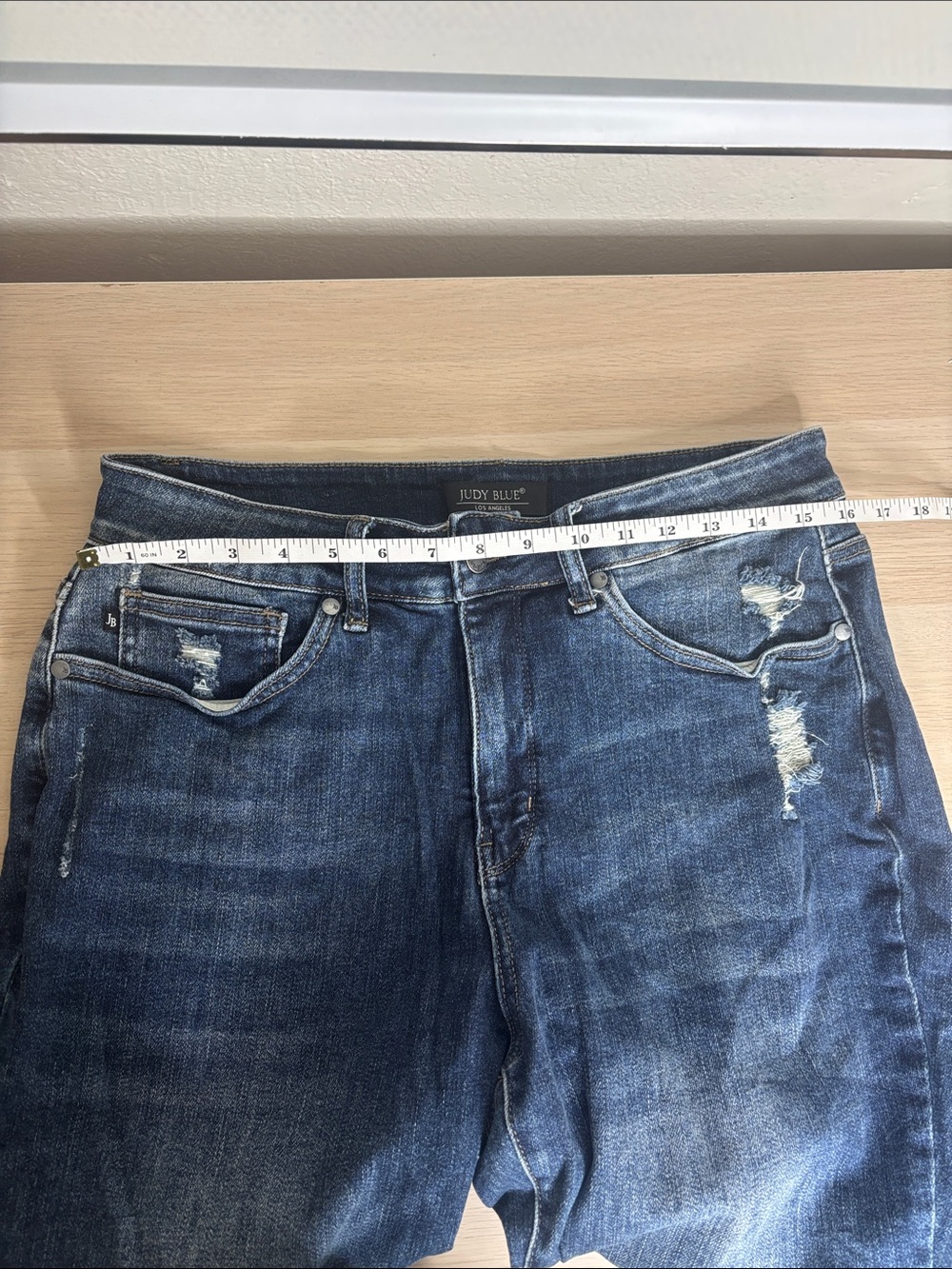 Judy Blue Jeans Women’s Size 16W Distressed Medium-Dark Blue Skinny Leg Jeans - Picture 4 of 8
